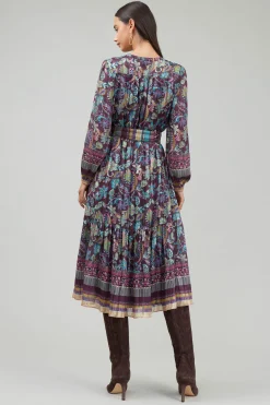 Current Air Midi Dresses-Lurex Floral Midi Dress PLUMMLT