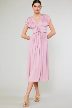 Current Air Maxi Dresses | Midi Dresses-Mara Pleated Maxi Dress BLUSHPINK