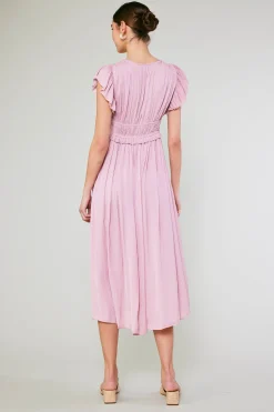 Current Air Maxi Dresses | Midi Dresses-Mara Pleated Maxi Dress BLUSHPINK