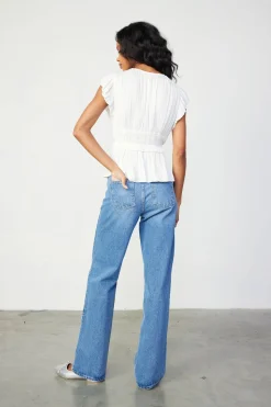 Current Air Sleeveless Tops-Mara Pleated Sleeveless Blouse OFFWHITE