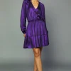 Current Air Mini Dresses-Metallic Purple Mini Dress LAPISPURPLE