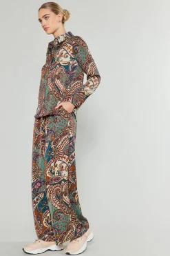 Current Air Pants-Mixed Print Pants BROWNMLT