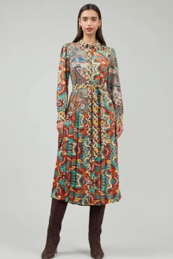 Current Air Midi Dresses-Mixed Print Shirt Dress MLT
