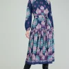 Current Air Midi Dresses-Ornate Border Printed Midi Dress MLT