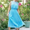 Current Air Midi Dresses-Overlayed Midi Dress PASTELBLUE