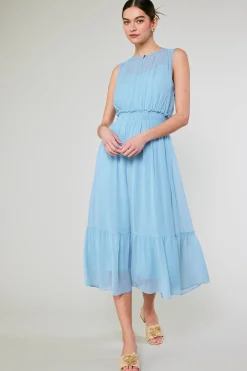 Current Air Midi Dresses-Overlayed Midi Dress PASTELBLUE