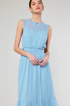 Current Air Midi Dresses-Overlayed Midi Dress PASTELBLUE