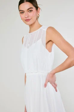 Current Air Midi Dresses-Overlayed Midi Dress WHITE