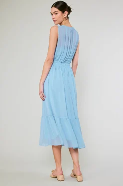 Current Air Midi Dresses-Overlayed Midi Dress PASTELBLUE