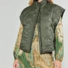 Current Air Coats & Jackets-Oversize Quilted Vest DARKSAGE
