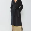 Current Air Coats & Jackets-Oversized Belted Wool Coat CHARCOAL