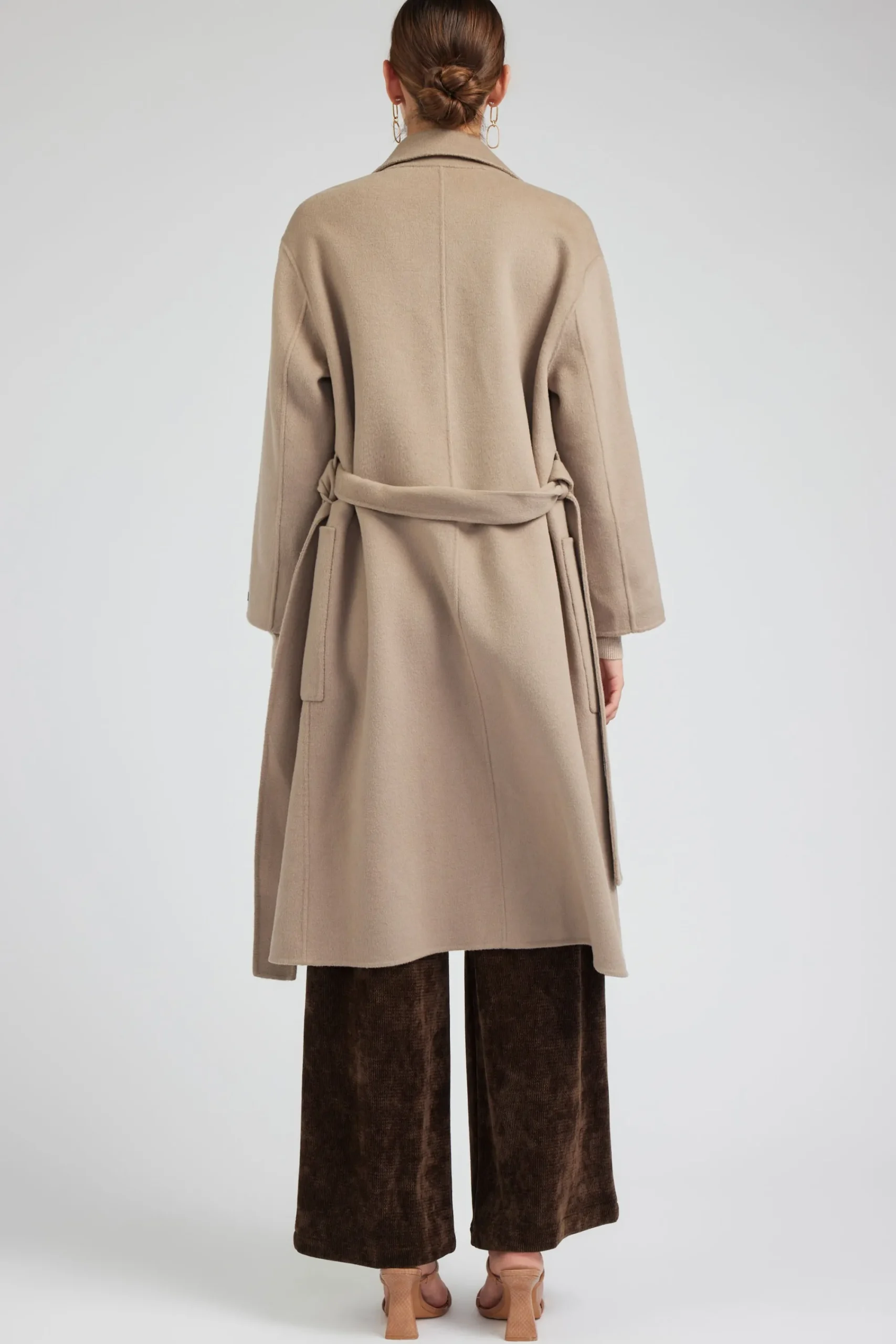 Current Air Coats & Jackets-Oversized Belted Wool Coat LATTE