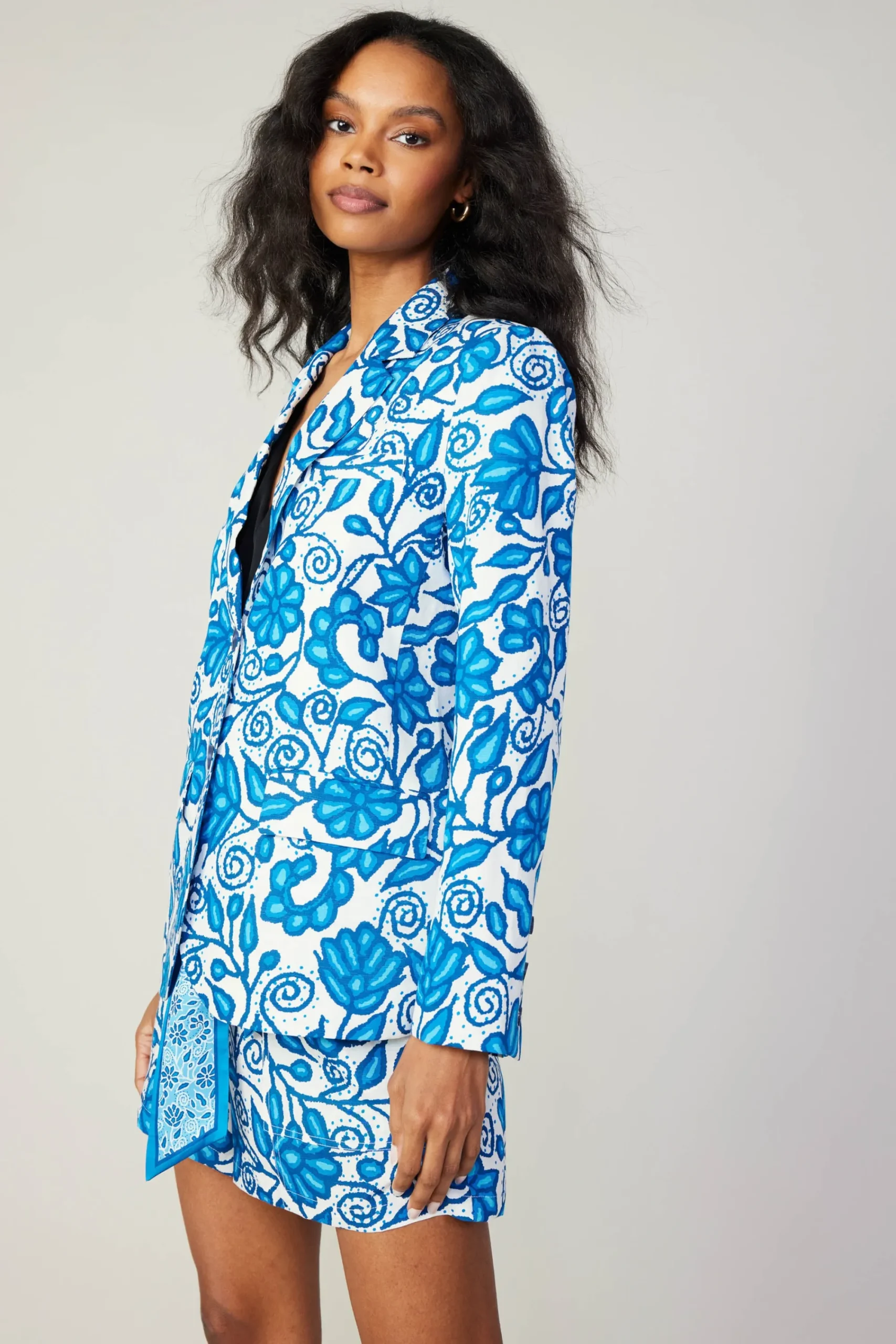 Current Air Coats & Jackets-Painterly Floral Jacket BLUEMLT