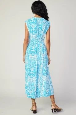 Current Air Midi Dresses-Paisley Printed Sleeveless Dress BLUEMLT