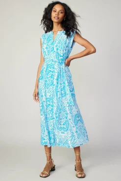 Current Air Midi Dresses-Paisley Printed Sleeveless Dress BLUEMLT