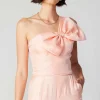 Current Air Sleeveless Tops-Pastel Bowtie Top APRICOT