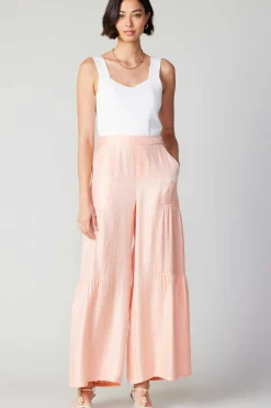 Current Air Pants-Pastel Wide Leg Pants APRICOT