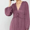 Current Air Maxi Dresses-Petite - Sidonie Pleated Maxi Dress DUSTYPLUMPETITE