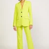 Current Air Pants-Pinstriped Bootcut Pant NEONYELLOW