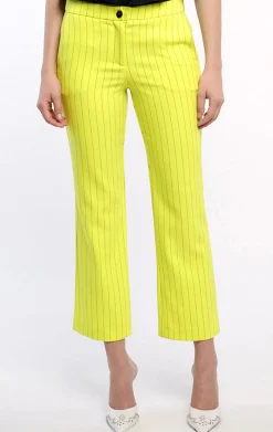 Current Air Pants-Pinstriped Bootcut Pant NEONYELLOW