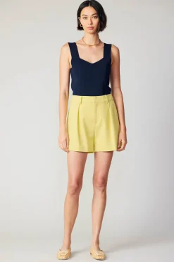 Current Air Pants-Pintucked Shorts LEMON