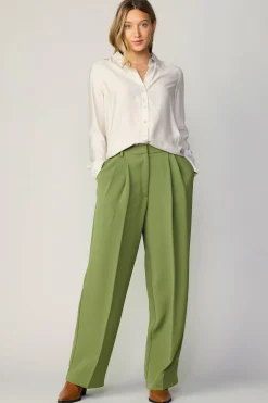 Current Air Pants-Pintucked Trousers OLIVE