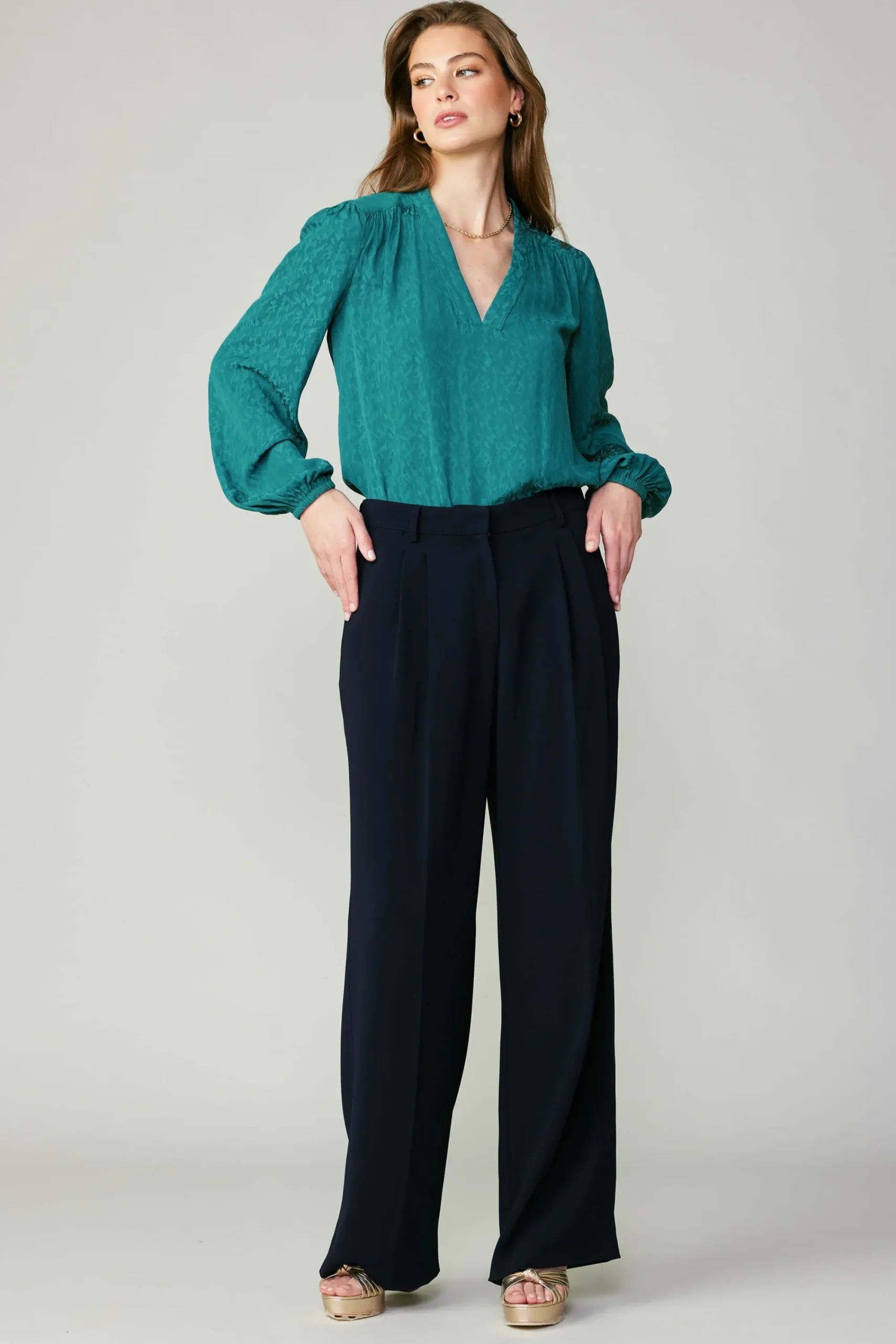 Current Air Pants-Pintucked Trousers NAVY