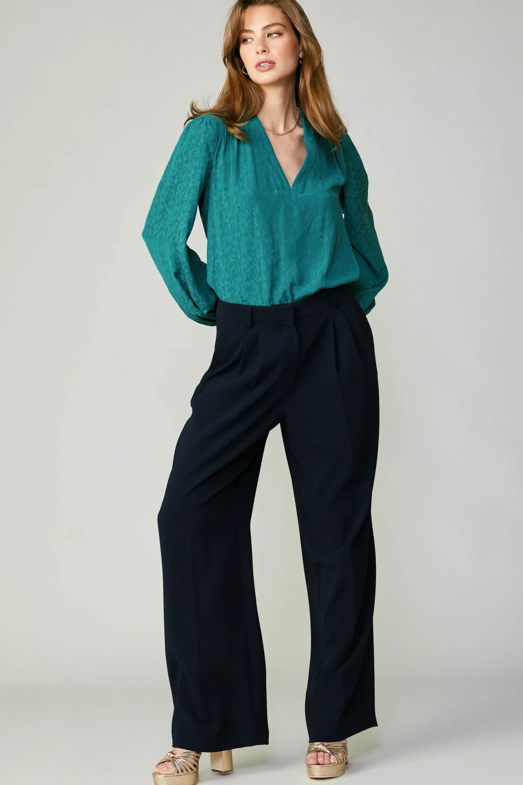 Current Air Pants-Pintucked Trousers NAVY