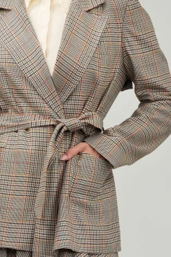 Current Air Coats & Jackets-Plaid Layered Jacket CAMELMLT
