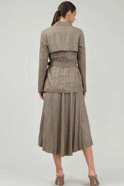 Current Air Coats & Jackets-Plaid Layered Jacket CAMELMLT