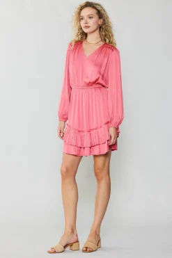 Current Air Mini Dresses-Pleat Detail Tiered Mini Dress BRINKPINK