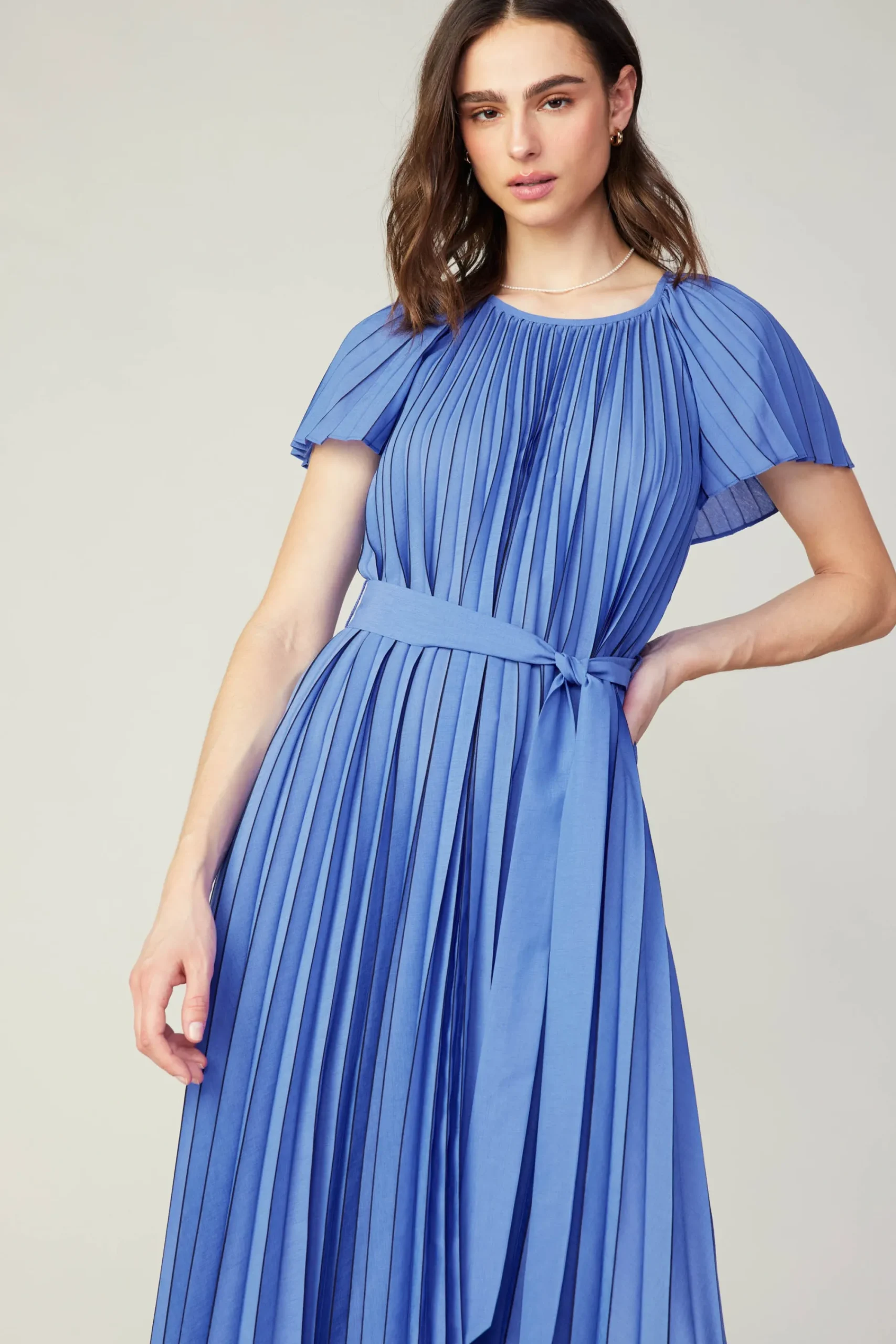 Current Air Midi Dresses-Pleated Midi Dress ROYALBLUE