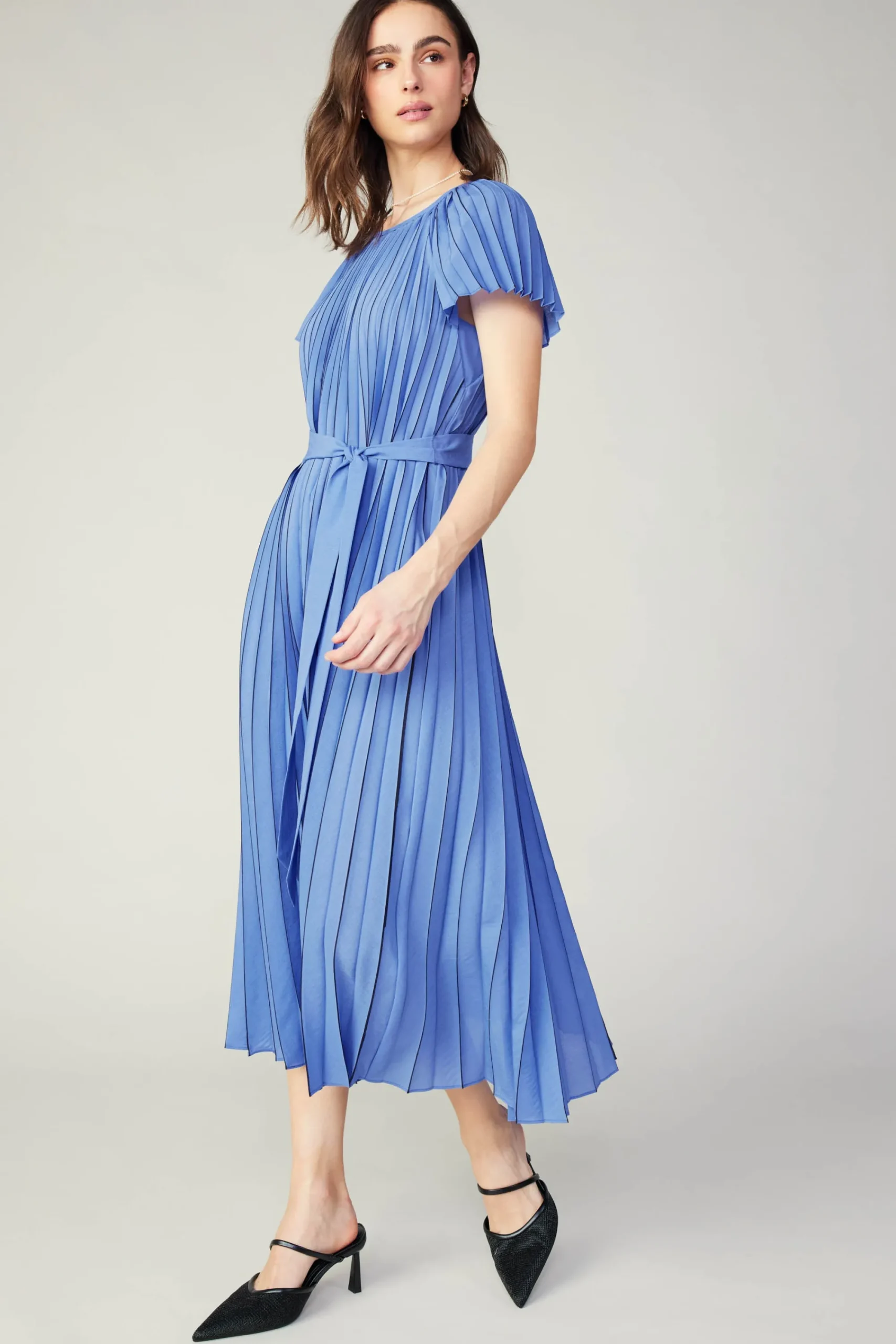 Current Air Midi Dresses-Pleated Midi Dress ROYALBLUE
