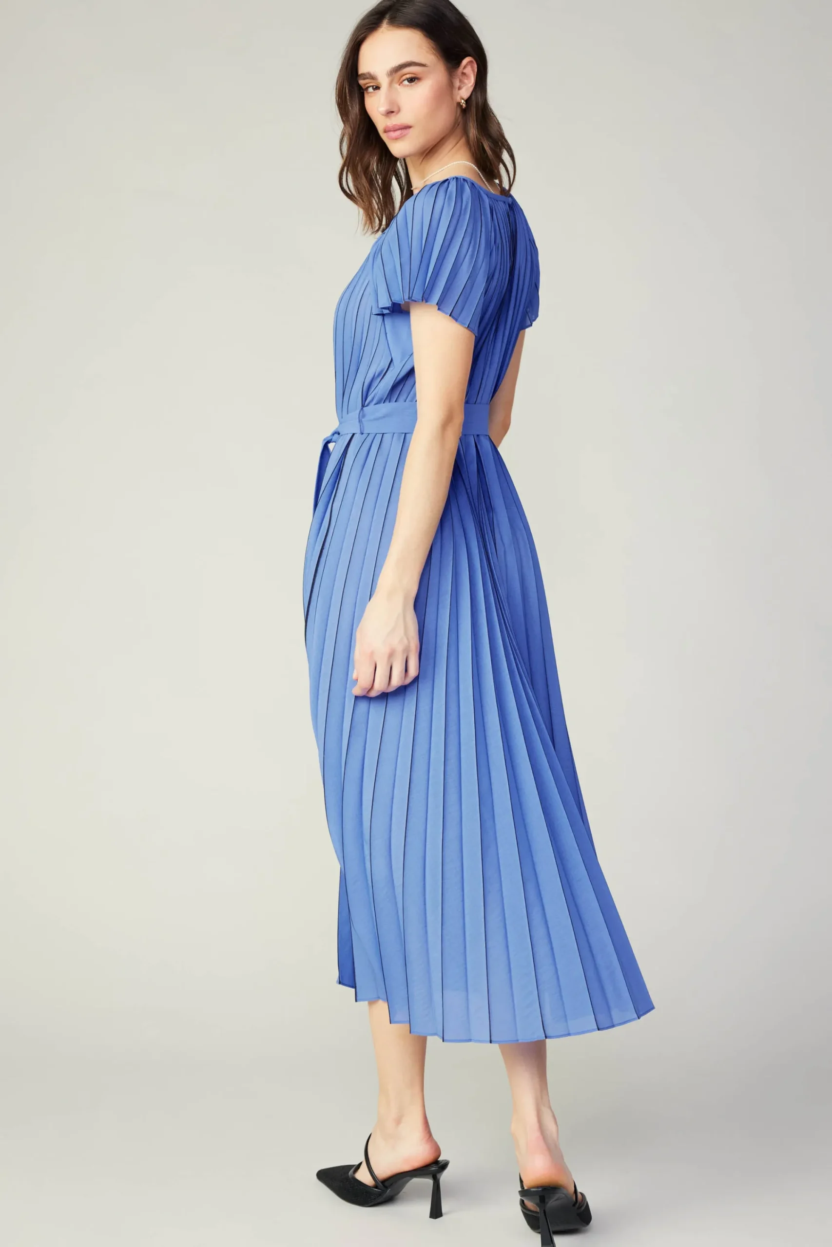 Current Air Midi Dresses-Pleated Midi Dress ROYALBLUE