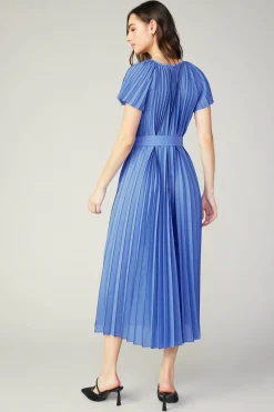 Current Air Midi Dresses-Pleated Midi Dress ROYALBLUE