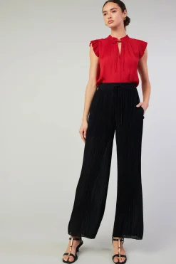 Current Air Pants-Pleated Pullover Pants BLACK