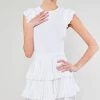 Current Air Knitwear | Mini Dresses-Pleated Skirt Sweater Dress WHITE