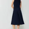 Current Air Knitwear | Midi Dresses-Pleated Skirt Sweater Dress NAVY