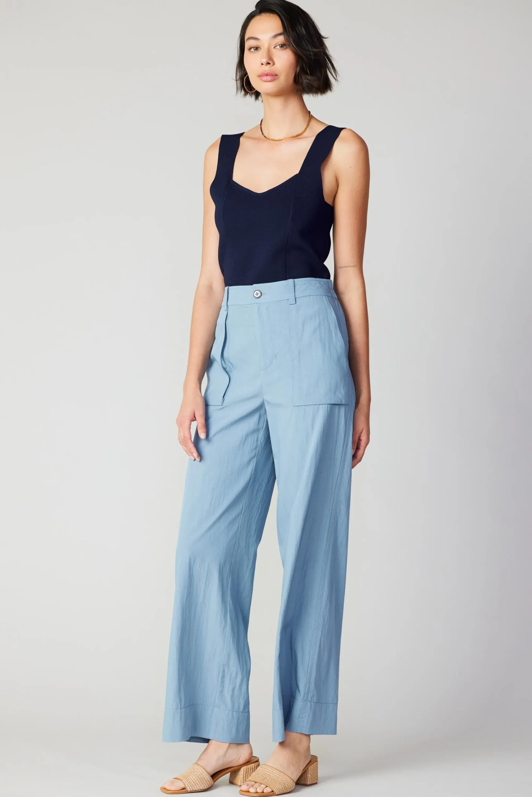 Current Air Pants-Pocket Cargo Pants SKYBLUE