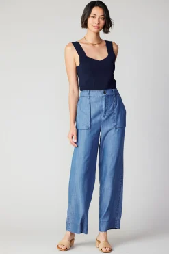 Current Air Pants-Pocket Cargo Pants CHAMBRAY