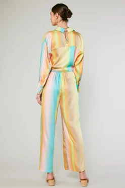 Current Air Pants-Prismatic Gradient Wide Leg Pants DESERTRAINBOW