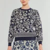 Current Air Knitwear | Sweaters-Pullover Floral Sweater BLUEMLT