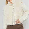 Current Air Coats & Jackets-Quilted Cropped Vest IVORY