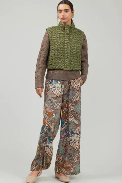 Current Air Coats & Jackets-Quilted Cropped Vest OLIVE
