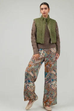 Current Air Coats & Jackets-Quilted Cropped Vest OLIVE