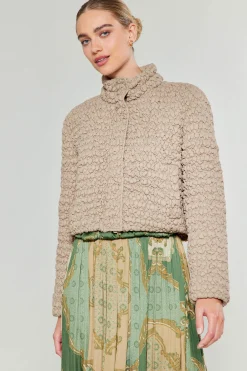 Current Air Coats & Jackets-Quilted Puff Jacket TAUPE