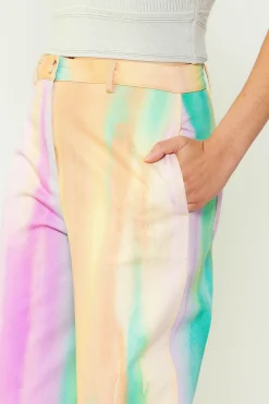 Current Air Pants-Rainbow Painterly Wide Leg Pants MULTI