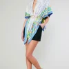 Current Air Accessories-Recycled Signature Print Large Scarf TUSCANBLUECITRUS