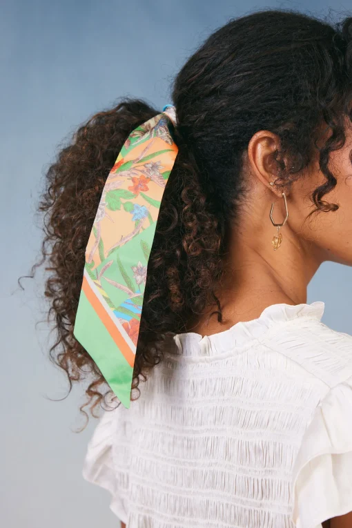 Current Air Accessories-Recycled Signature Print Twilly Scarf FLORALCOLORBLOCK