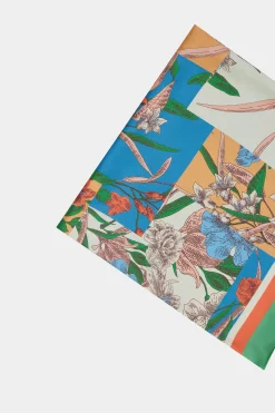 Current Air Accessories-Recycled Signature Print Large Scarf FLORALCOLORBLOCK